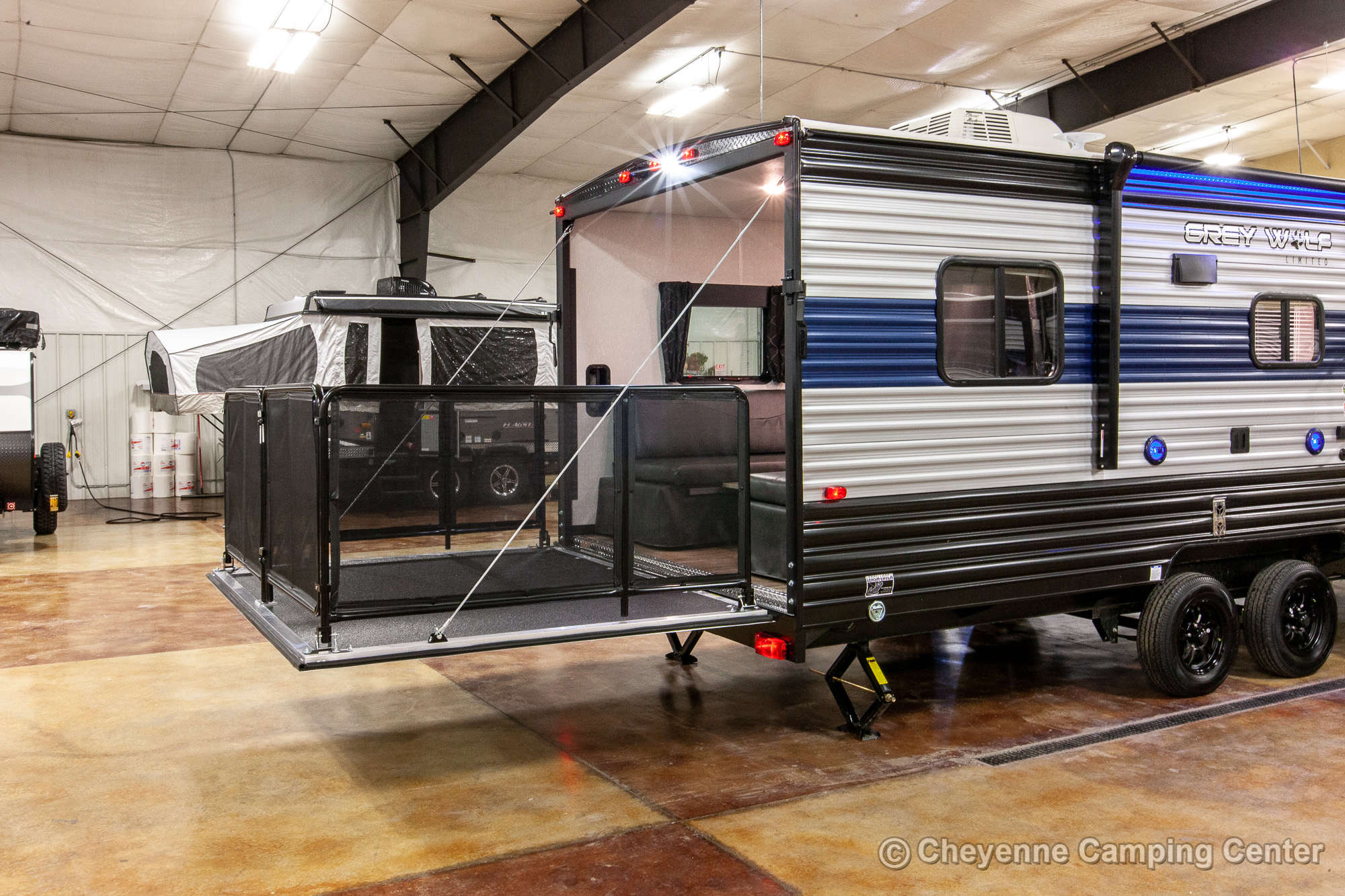 2022 Forest River Cherokee Grey Wolf 22RR Toy Hauler Travel Trailer Exterior Image