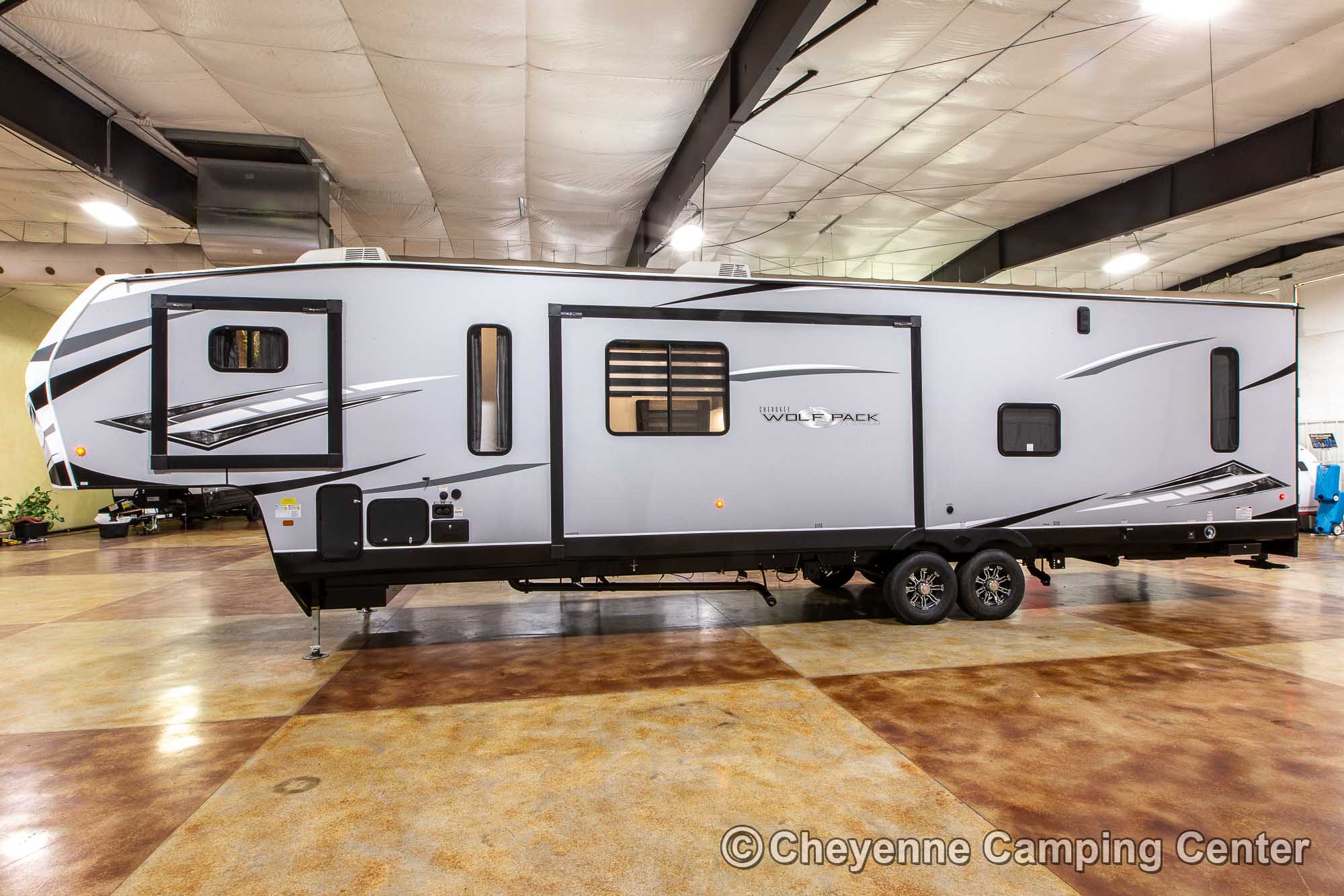 2022 Forest River Cherokee Wolf Pack 365PACK16 Bunkhouse Toy Hauler Fifth Wheel Exterior Image