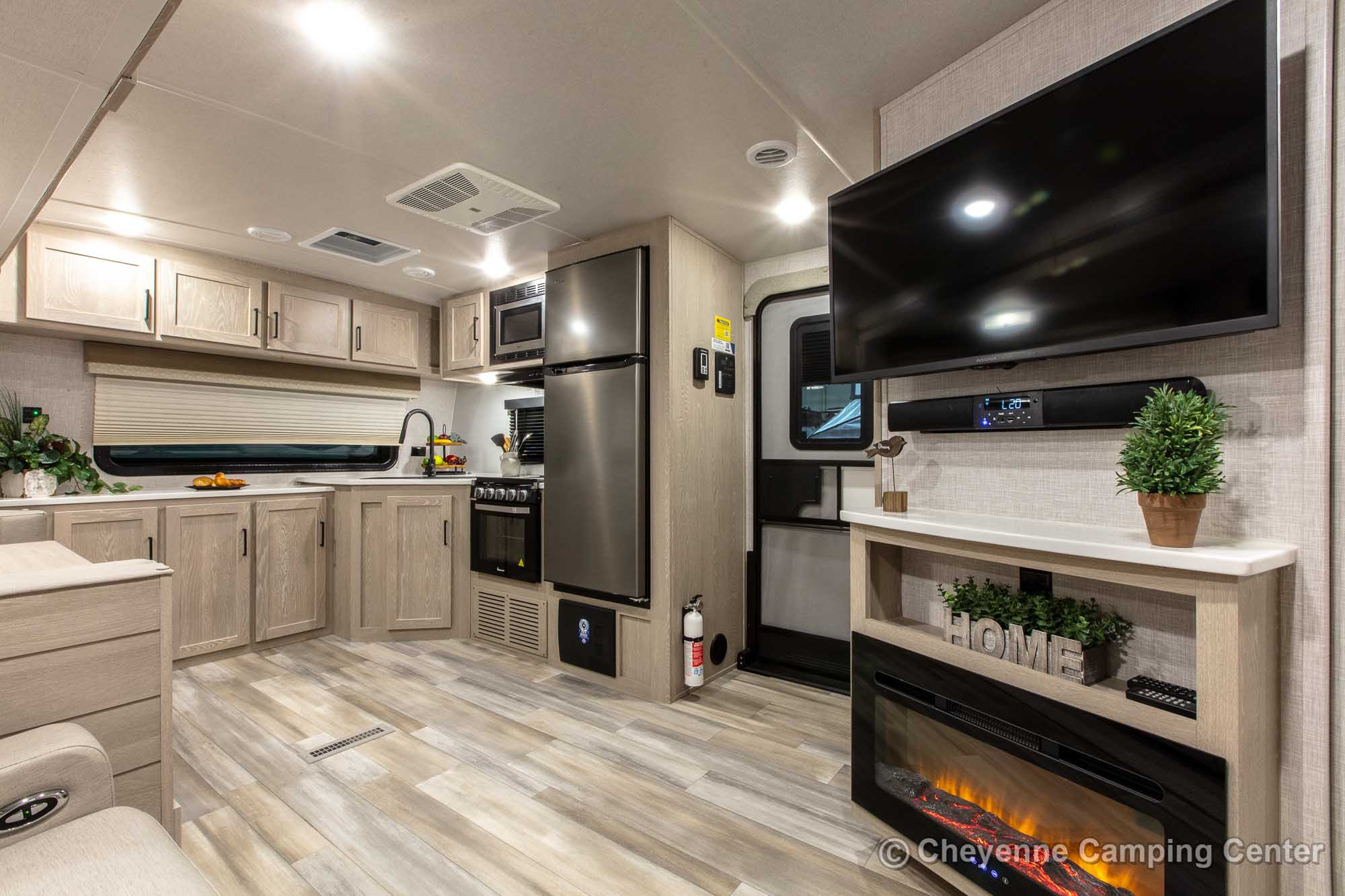 2023 Forest River Flagstaff Super Lite 26FKBS Front Kitchen Travel Trailer Interior Image